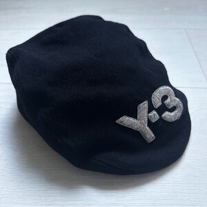 Y-3 Yohji Yamamoto Handmade Wool Flat Cap Silver Embroidery
